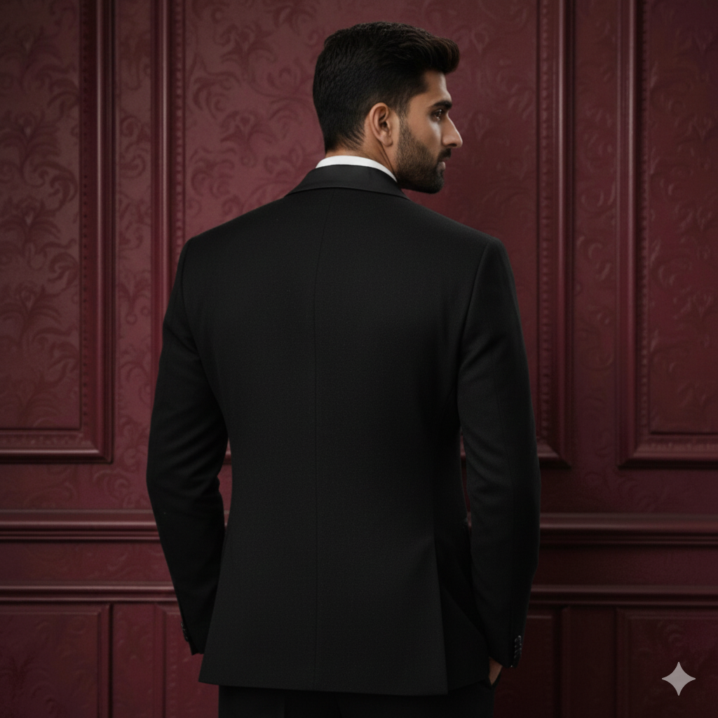 Men's Designer Hand-Embroidered Tuxedo – Luxury 3-Piece Couture Set