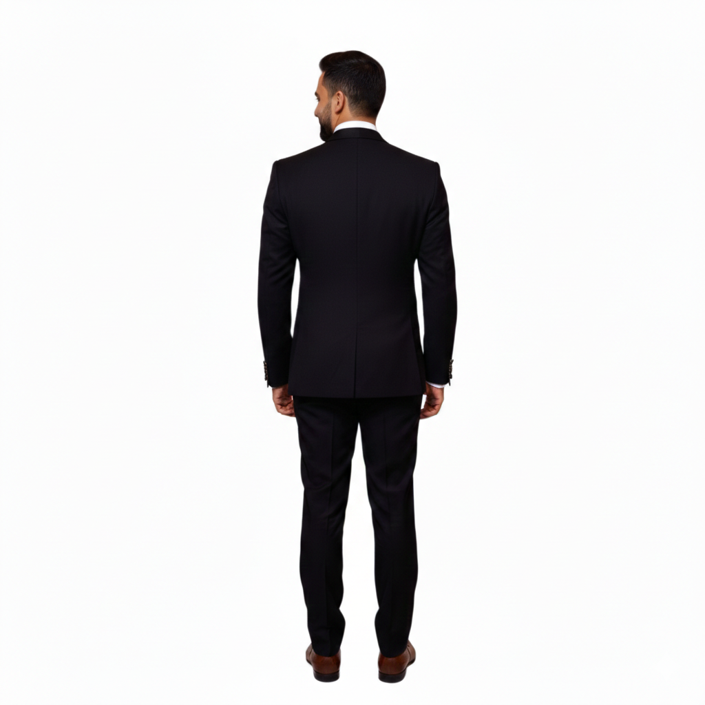 Men’s Elite Hand-Crafted Gilded Heritage Black & Gold 3-Piece Designer Statement Tuxedo.