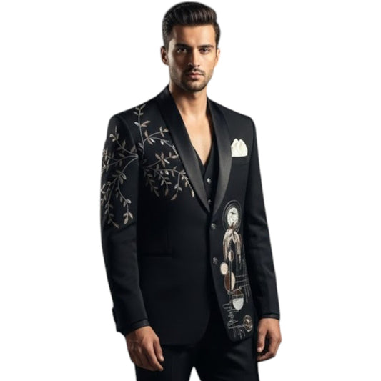 Men’s Jet Black "Phoenix Rising" 3-Piece Heritage Tuxedo