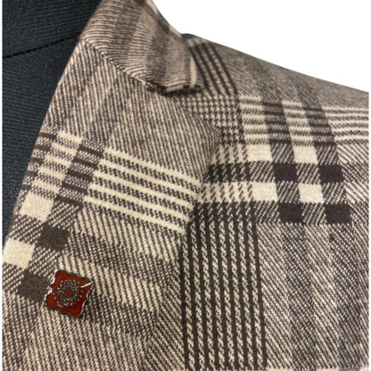 The Estate Heritage Plaid Woolen Blazer in Toasted Walnut — Brown Plaid