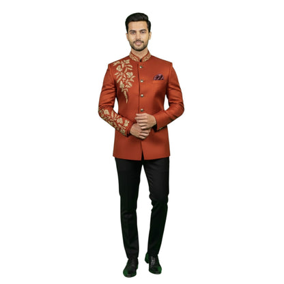 Signature Hand-Embroidered Imperial Bandhgala Jodhpuri Suit with Regal Floral Accents