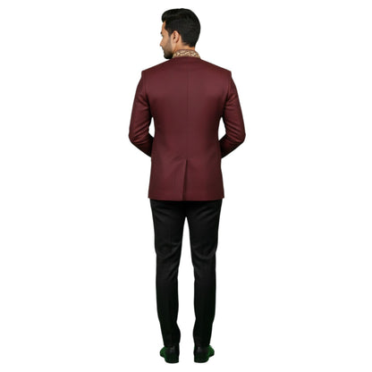 Signature Hand-Embroidered Imperial Bandhgala Jodhpuri Suit with Regal Floral Accents