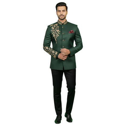 Signature Hand-Embroidered Imperial Bandhgala Jodhpuri Suit with Regal Floral Accents