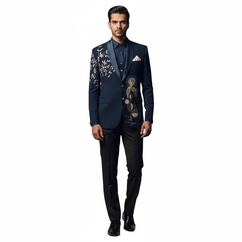 Men’s Jet Black "Phoenix Rising" 3-Piece Heritage Tuxedo
