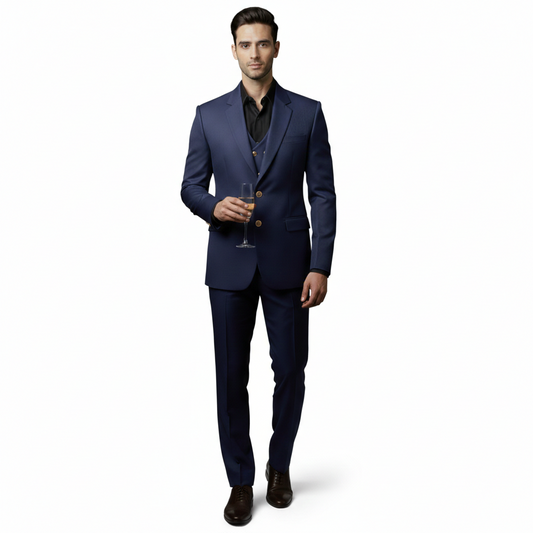 Men’s Elite Hand-Crafted Urban Minimalist Tobacco Brown 3-Piece Formal Suit.