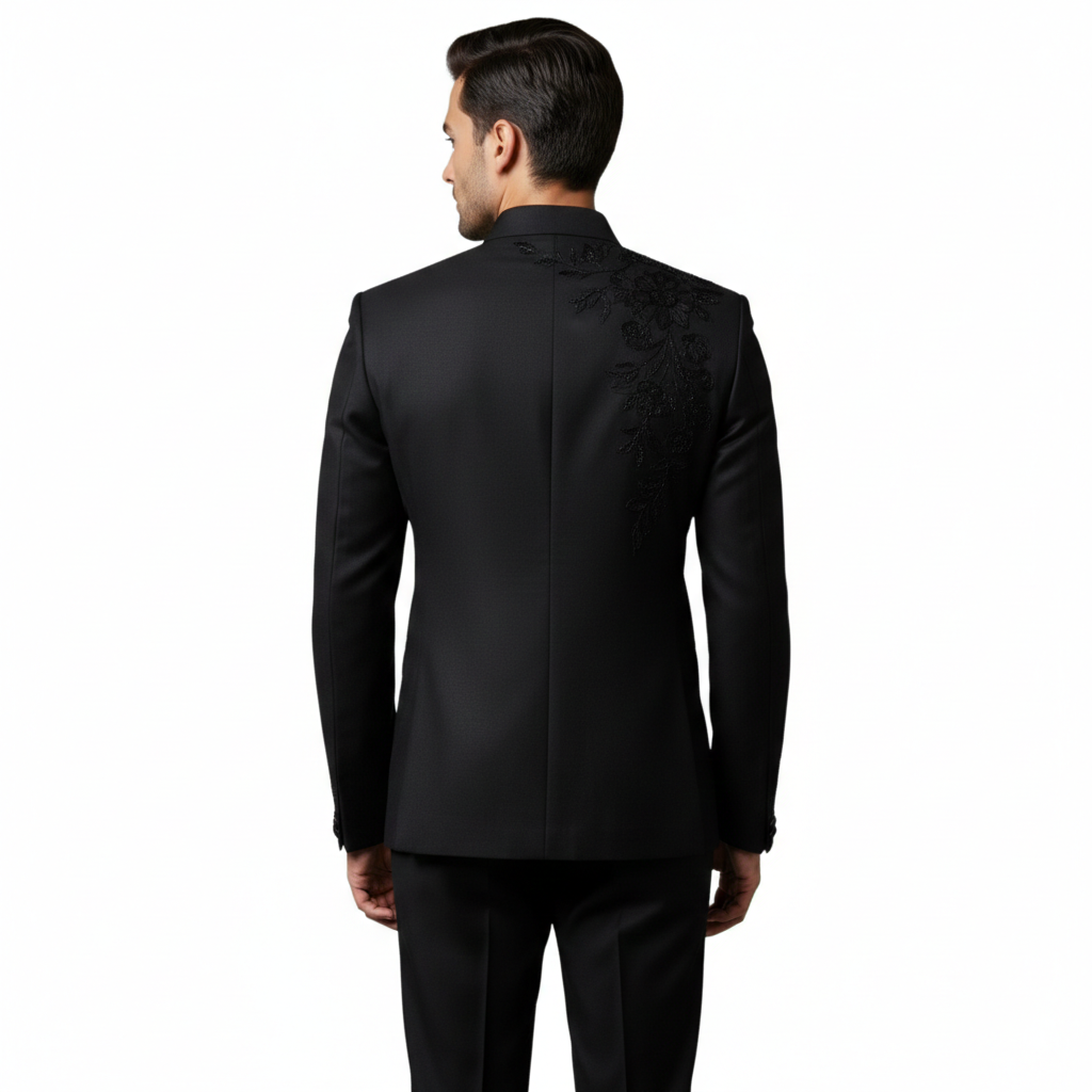 Embroidered Imperial Bandhgala Jodhpuri Suit - Jet Black