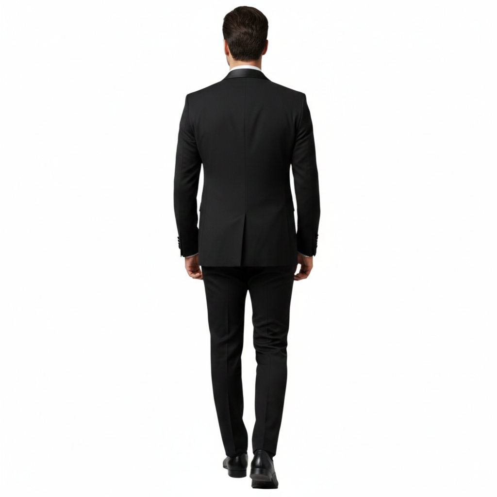 Royal Gala Embroidered Slim-Fit 3-Piece Tuxedo Suit - Classic Black