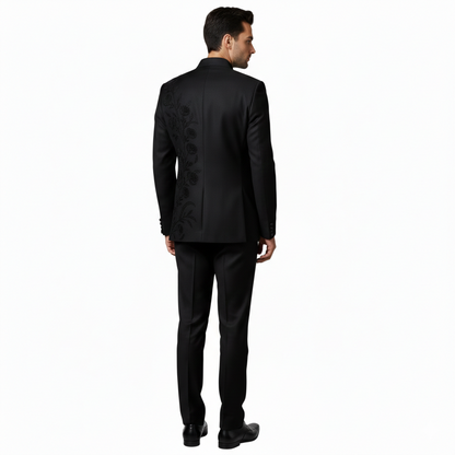 Embroidered Imperial Bandhgala Jodhpuri Suit - Jet Black