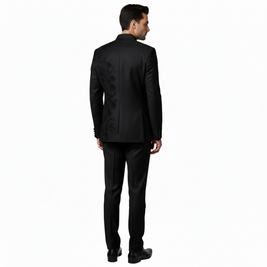 Embroidered Imperial Bandhgala Jodhpuri Suit - Jet Black